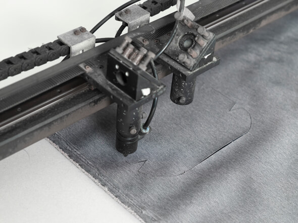 Material cut to the precise shape